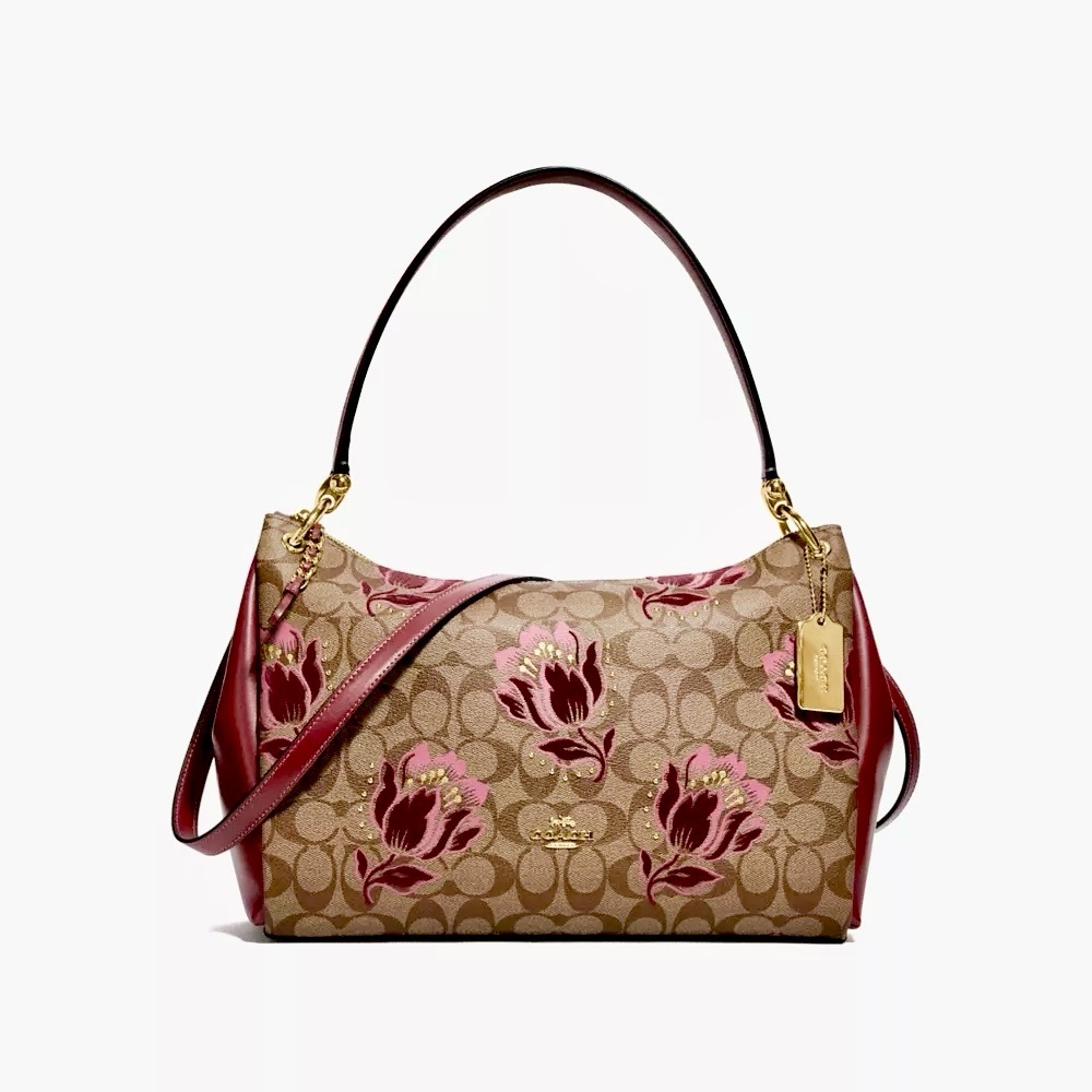 RARE LIKE NEW Coach Mia Shoulder Bag Desert 🌷 Tulip Purses Bag Womens Designer - Picture 3 of 8